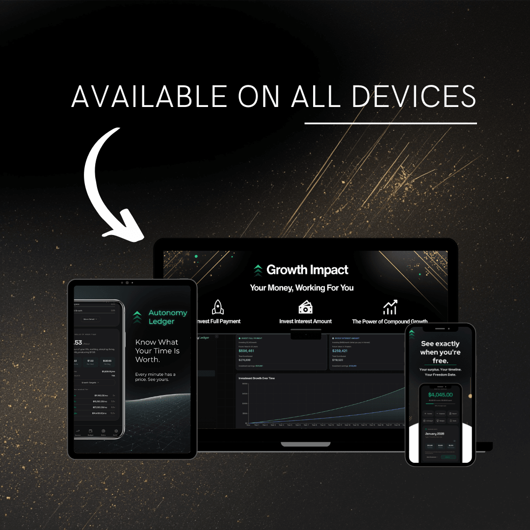 Autonomy Ledger available on all devices — laptop, tablet, and phone