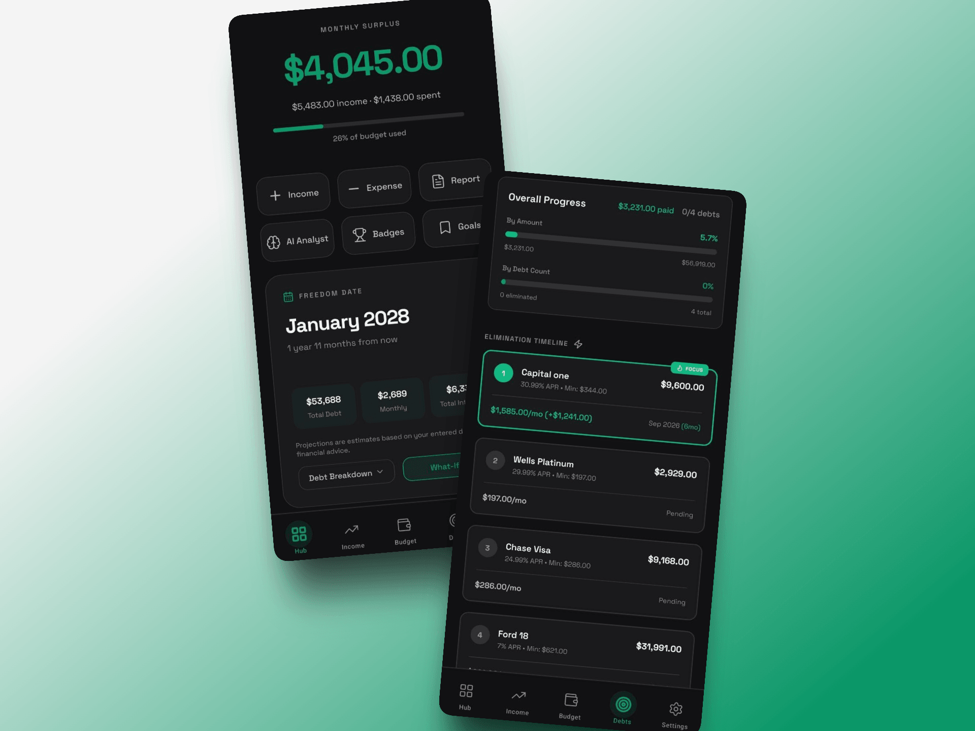 Autonomy Ledger showing Hub and Debt Timeline